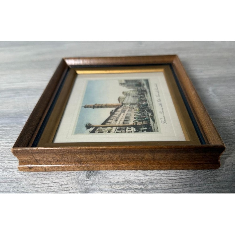 Vtg Fleck Brothers Framed Picture Verona Piazza Italy 7" X 6" Italian Art MCM - Picture 4 of 7